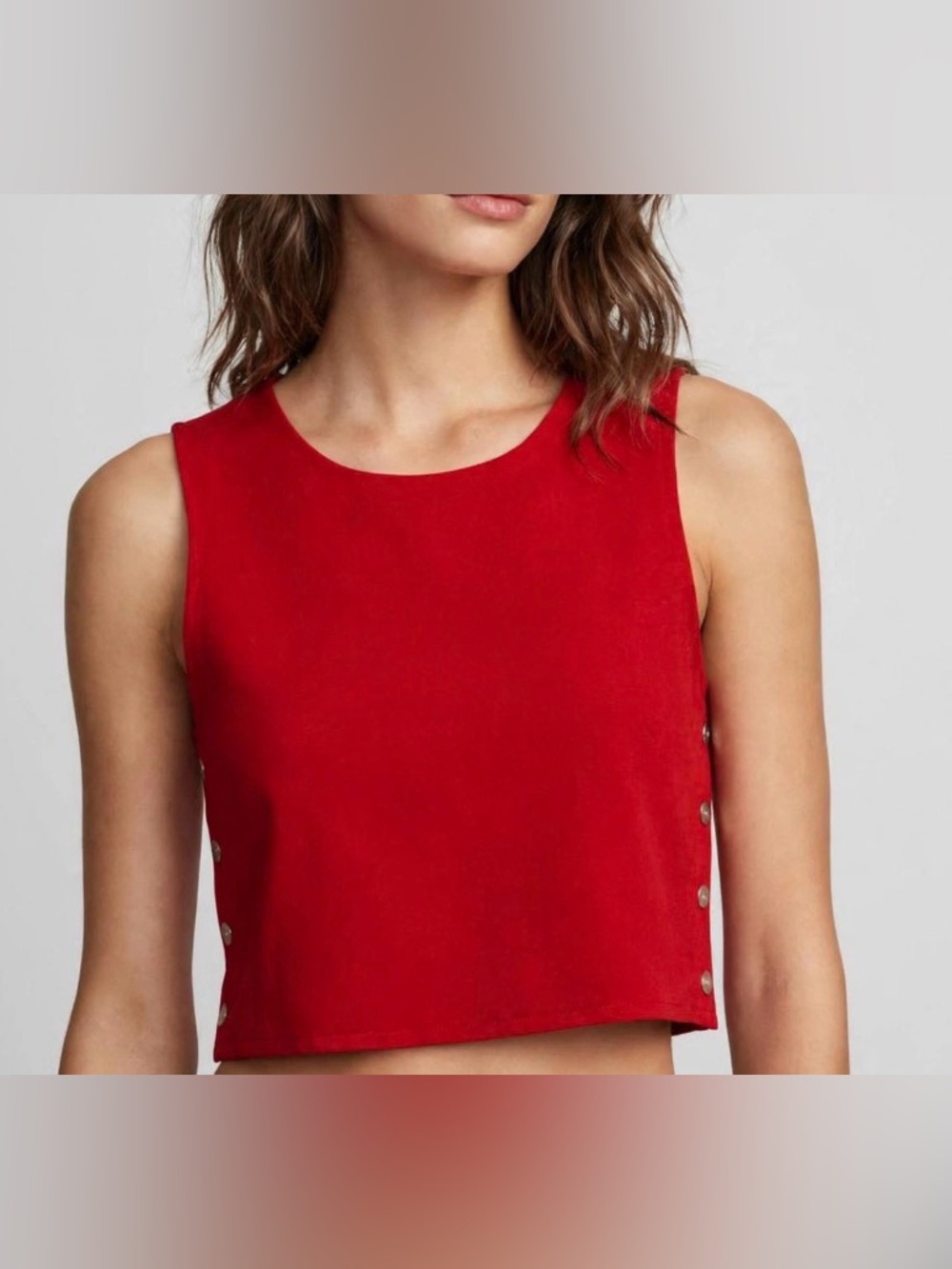 Crop top sleeveless rust orange